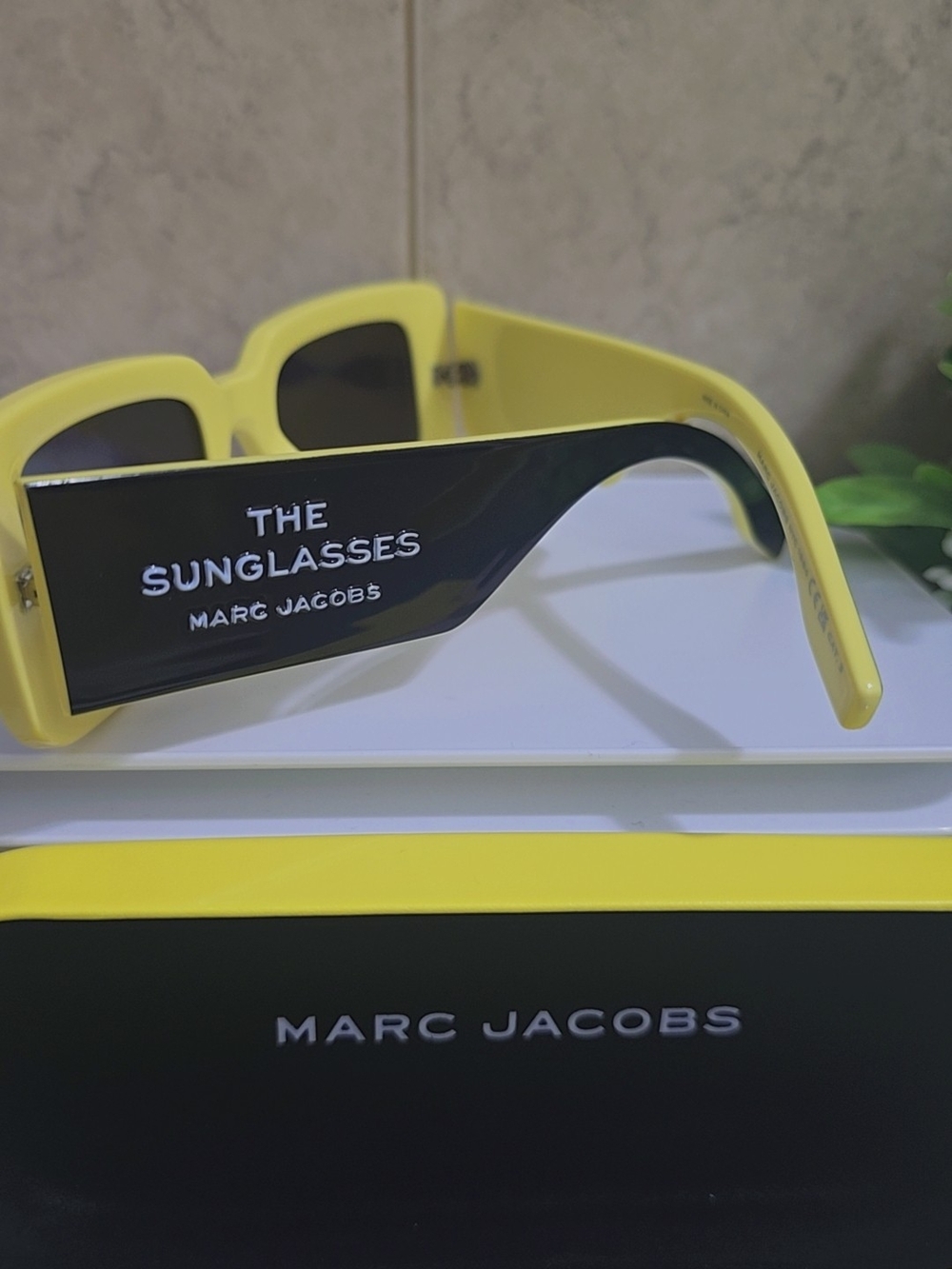 Marc Jacobs Black & Yellow Square Frame Sunglasses - Picture 3 of 4